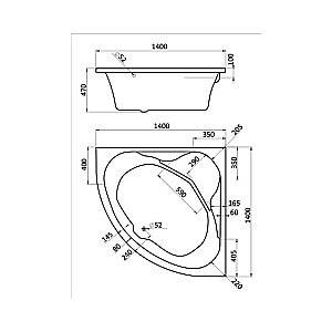 Ванна акриловая Santek Карибы 140x140 1.WH11.1.982 белая купить в интернет-магазине Sanbest