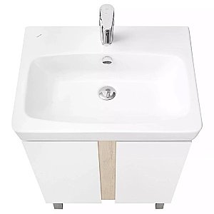 Тумба с раковиной Акватон Кантри 60 белая/дуб верона для ванной в интернет-магазине Sanbest