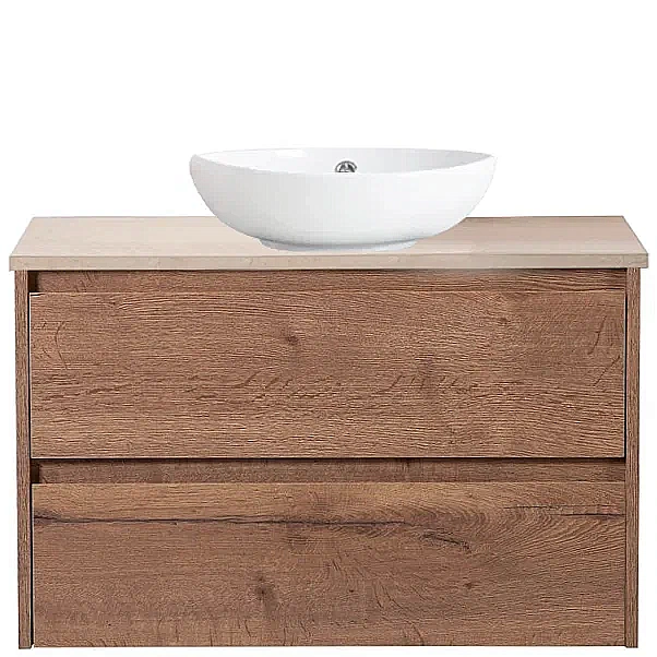Тумба с раковиной и столешницей BelBagno KRAFT 80 KRAFT80RT-KEPMCO-1077-SET дуб табак для ванной в интернет-магазине Sanbest