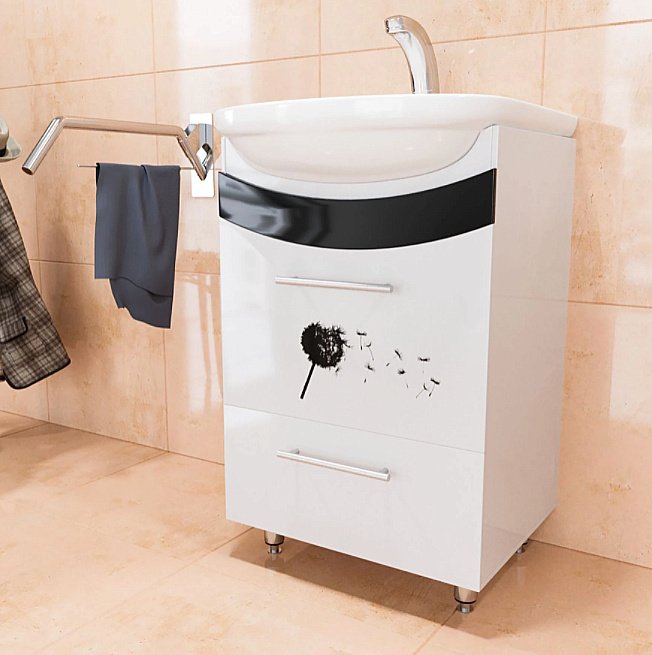 Тумба с раковиной MIXLINE РАДУГА 52 одуванчик для ванной в интернет-магазине Sanbest