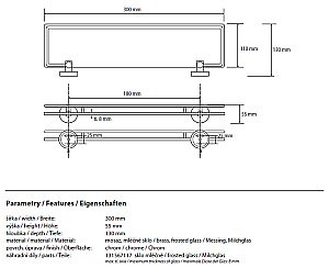 Полка стеклянная Bemeta Omega 104102202 30 купить в интернет-магазине сантехники Sanbest