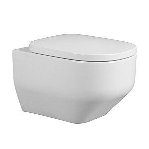 Унитаз подвесной Abber Rechteck AC1218 белый, безободковый, с крышкой микролифт, слив торнадо купить в интернет-магазине Sanbest