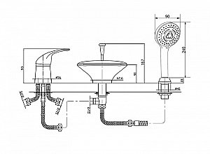 Смеситель для ванны Orange Iris M41-333cr купить в интернет-магазине сантехники Sanbest