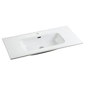 Тумба с раковиной Sancos Libra LB100W белый глянец для ванной в интернет-магазине Sanbest