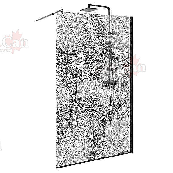 Душевое ограждение AvaCan MB120 профиль черный/стекло прозрачное с рисунком купить в интернет-магазине Sanbest