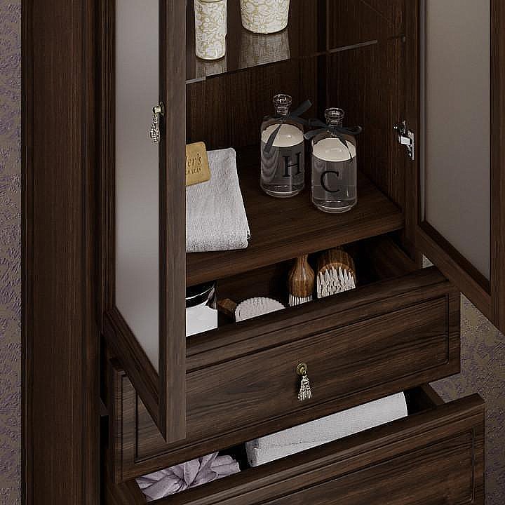 Пенал Опадирис Риспекто 60 орех антикварный для ванной в интернет-магазине сантехники Sanbest