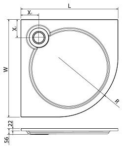 Душевой поддон Cezares TRAY-S-R-90-550-56-W 90х90 белый купить в интернет-магазине Sanbest