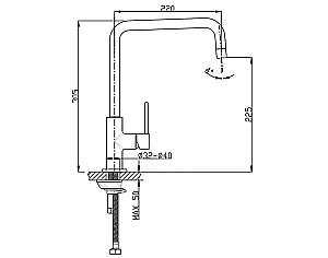 Смеситель для кухни Timo Saona 2306F хром купить в интернет-магазине сантехники Sanbest