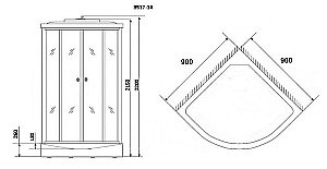 Душевая кабина Niagara Classic NG-3517-14 90x90 купить в интернет-магазине Sanbest