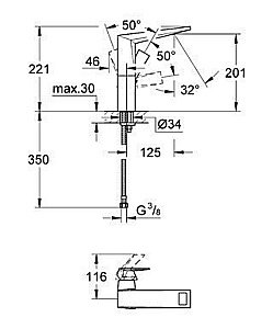 Смеситель для раковины Grohe Allure Brilliant 23112 000 купить в интернет-магазине сантехники Sanbest