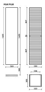 Шкаф-пенал подвесной Sancos Folk PFL35CP капучино для ванной в интернет-магазине сантехники Sanbest