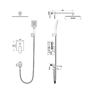 Душевая система Oliveeka D OL-939003-BN никель брашированный купить в интернет-магазине сантехники Sanbest