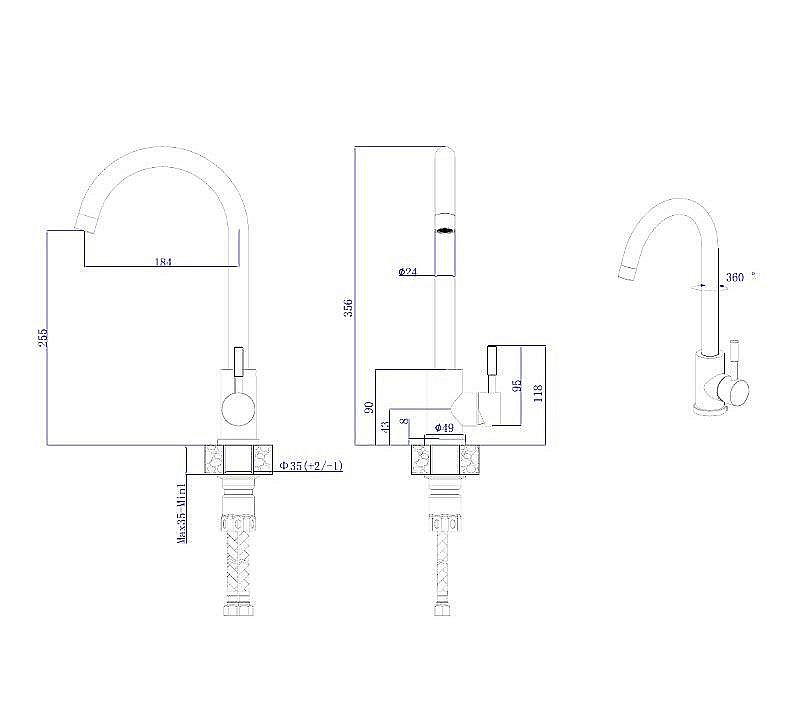 Смеситель для кухни Rush Melos SUS1101-22 сатин купить в интернет-магазине сантехники Sanbest