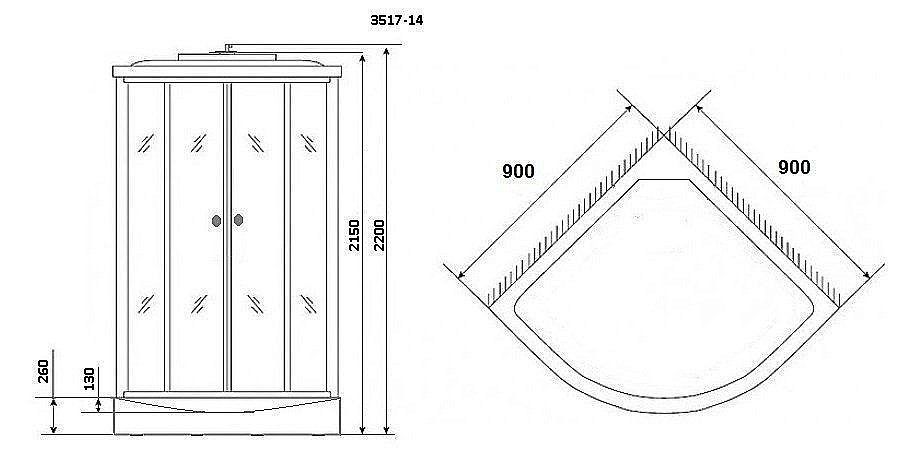 Душевая кабина Niagara Classic NG-3517-14 90x90 купить в интернет-магазине Sanbest