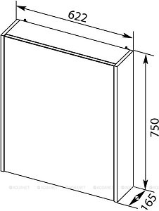 Зеркальный шкаф Aquanet Остин 65 дуб кантербери в ванную от интернет-магазине сантехники Sanbest