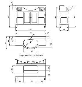 Тумба с раковиной Migliore Kantri 121 Antracite Anticato для ванной в интернет-магазине Sanbest