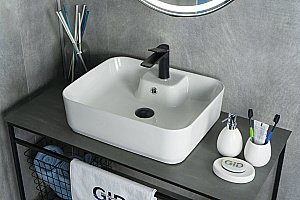 Раковина накладная Gid Geometrico 52 N9445 51155 белая купить в интернет-магазине Sanbest