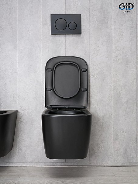 Унитаз подвесной Gid Tr2140Bm черный матовый, безободковый, с крышкой микролифт купить в интернет-магазине Sanbest
