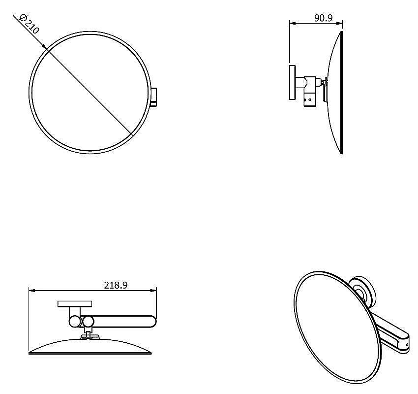 Зеркало косметическое Langberger Accessories 75885-5 купить в интернет-магазине сантехники Sanbest