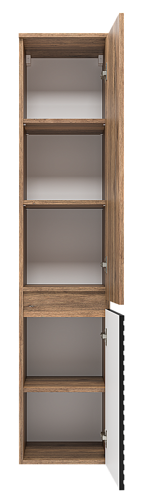 Пенал Brevita Дакота 35 DAK-050350-19/02 черный/темное дерево для ванной в интернет-магазине сантехники Sanbest