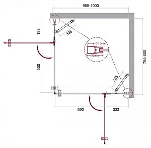 Душевой уголок BelBagno KRAFT AH-22 100x80 прозрачный/хром купить в интернет-магазине Sanbest