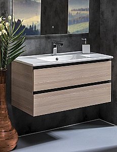 Тумба с раковиной Armadi Art Capolda 100 светлое дерево для ванной в интернет-магазине Sanbest