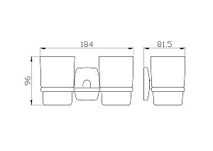 Два стакана для зубных щеток с держателем WONZON & WOGHAND PORTO, Хром (WW-1801) купить в интернет-магазине сантехники Sanbest