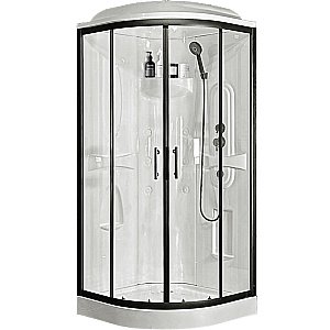 Душевая кабина Royal Bath Practic 90х90 RB 90HK1-T-BL стекло прозрачное/профиль черный купить в интернет-магазине Sanbest