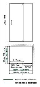 Душевой уголок WasserKRAFT Elbe 74P06 80x120 купить в интернет-магазине Sanbest
