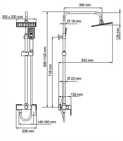 Душевая система WasserKRAFT A17702 купить в интернет-магазине сантехники Sanbest