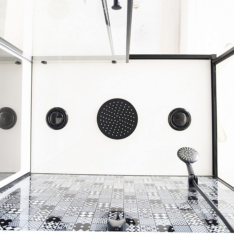 Душевая кабина Esbano Elegancia ESB-1280CKR 120x80 стекло прозрачное/профиль черный купить в интернет-магазине Sanbest