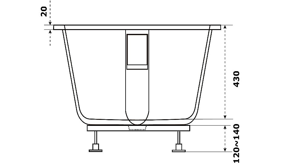 Ванна из литьевого мрамора BAS Афина ВА00020 170х75 купить в интернет-магазине Sanbest