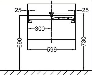 Тумба с раковиной Jacob Delafon TERRACE 60 EB1185-N23+EXE112 коричневая глянцевая для ванной в интернет-магазине Sanbest