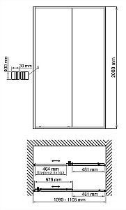 Душевая дверь WasserKRAFT Dill 61S 110 купить в интернет-магазине Sanbest