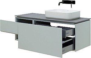 Тумба с раковиной Allen Brau INFINITY 120 1+1 папирус матовый для ванной в интернет-магазине Sanbest