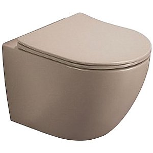 Унитаз подвесной CeramaLux TR2197MC капучино матовый, безободковый, с крышкой микролифт, слив торнадо купить в интернет-магазине Sanbest