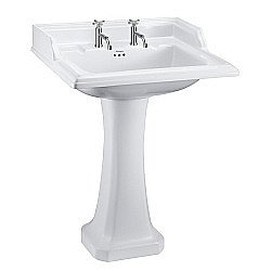 Раковина на пьедестале Burlington Classic 65 B15 2TH-P6 белая купить в интернет-магазине Sanbest