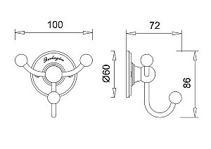Крючок Burlington A47 купить в интернет-магазине сантехники Sanbest