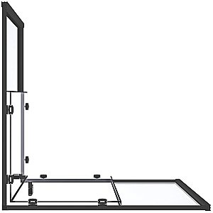 Душевой уголок Good Door Lite 100х100 ЛТ00023 стекло прозрачное/профиль черный матовый купить в интернет-магазине Sanbest