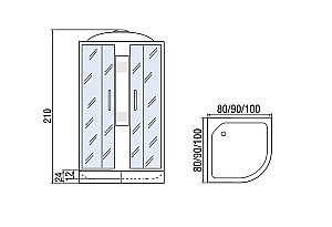 Душевая кабина Мономах С МЗ 24 90x90 купить в интернет-магазине Sanbest