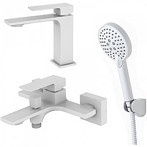 Набор смесителей Orange Lutz M04-311w белый купить в интернет-магазине сантехники Sanbest