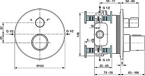 Смеситель для душа Ideal Standard CERATHERM T100 A5814XG купить в интернет-магазине сантехники Sanbest