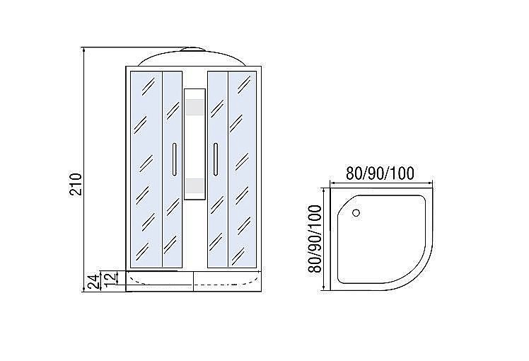 Душевая кабина Мономах С МЗ 24 90x90 купить в интернет-магазине Sanbest