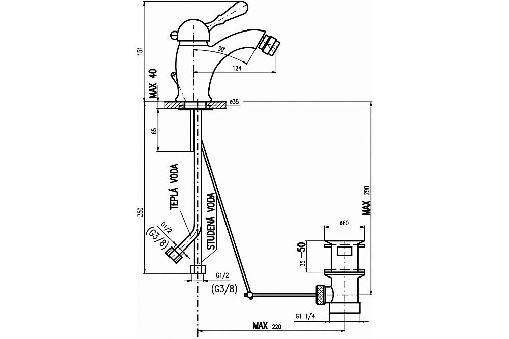 Смеситель для биде Rav-Slezak Labe L445.5SM бронза купить в интернет-магазине сантехники Sanbest