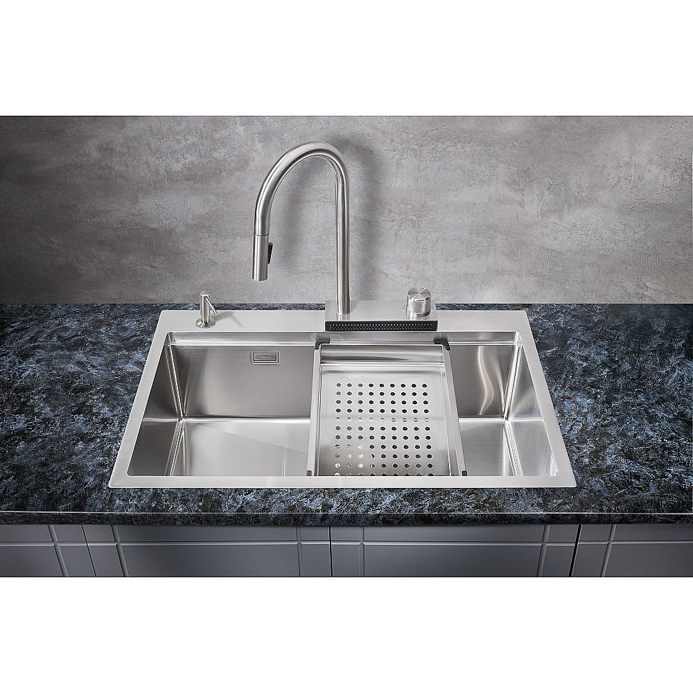 Мойка кухонная Milacio Denia 75 Steel MC.77420 нержавеющая сталь купить в интернет-магазине сантехники Sanbest
