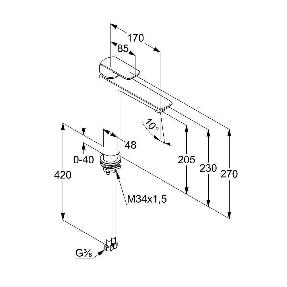 Смеситель для раковины Kludi Ameo 412960575 купить в интернет-магазине сантехники Sanbest