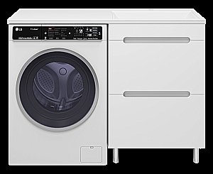 Тумба с раковиной Misty Байкал - 55 Э-Бай06055-022Я (Раковина Эстет Даллас 120) белая для ванной в интернет-магазине Sanbest