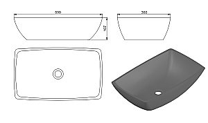 Раковина Holbi Titan 60 Soft Rock Duo 1.02.010.11.2 белая матовая, цвет по RAL снаружи купить в интернет-магазине Sanbest