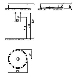 Раковина Creavit Loop 45 LP145-00SM00E-0000 черная матовая купить в интернет-магазине Sanbest