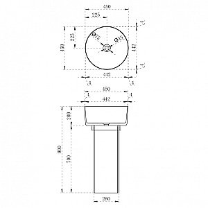 Раковина отдельностоящая прозрачная ABBER Kristall AT2702Saphir синяя купить в интернет-магазине Sanbest